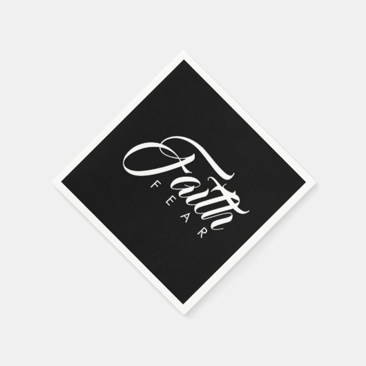 Glaube über Angst schwarz Serviette (Ecke)