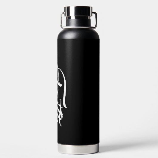 Glaube über Angst schwarz Trinkflasche (Rückseite)