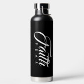 Glaube über Angst schwarz Trinkflasche (links)