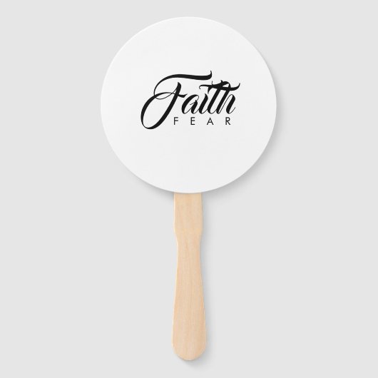 Glaube über Angst, Schwarz und Weiß Fächer (Vorderseite)