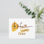 Glaube über Angst Sonnenblumen Postkarte (Stehend Vorderseite)