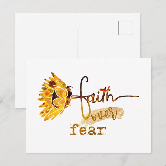 Glaube über Angst Sonnenblumen Postkarte (Vorne/Hinten)