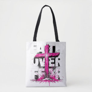 Glaube über Angst Tote Tag   Christliches Cross De Tasche