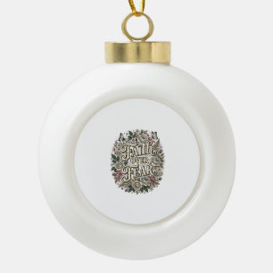 Glaube Über Angst Vintage Floral Schmetterling Keramik Kugel-Ornament