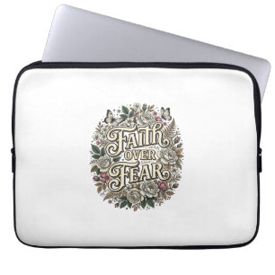Glaube Über Angst Vintage Floral Schmetterling Laptopschutzhülle
