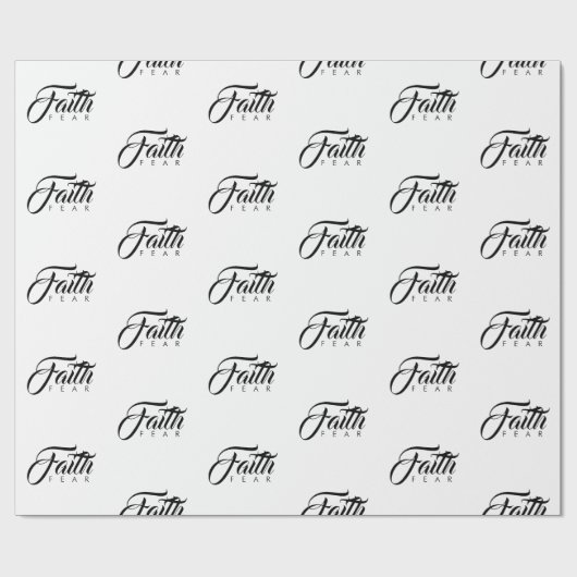 Glaube über Angst Weiß Geschenkpapier (Flach)