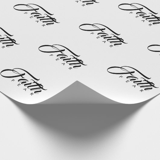 Glaube über Angst Weiß Geschenkpapier (Ecke)