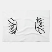 Glaube über Angst Weiß Geschirrtuch (Horizontal)