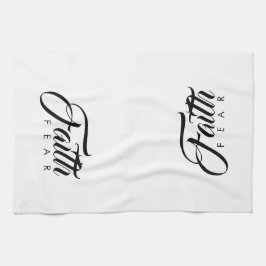 Glaube über Angst Weiß Geschirrtuch