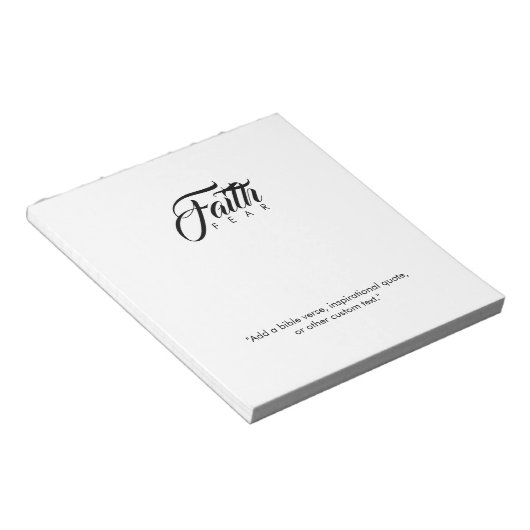 Glaube über Angst Weiß Notizblock (angewinkelt)