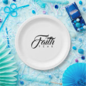 Glaube über Angst Weiß Pappteller (Party)