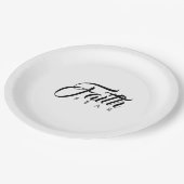 Glaube über Angst Weiß Pappteller (Schrägansicht)