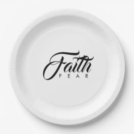 Glaube über Angst Weiß Pappteller