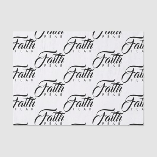 Glaube über Angst Weiß Seidenpapier (Vorderseite)