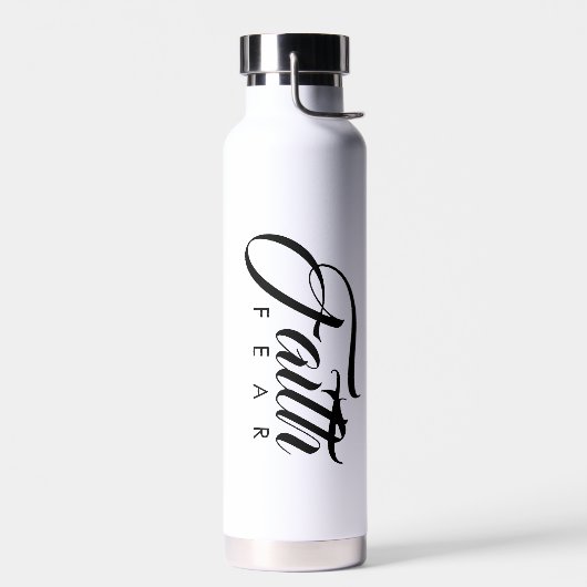 Glaube über Angst Weiß Trinkflasche (Links)