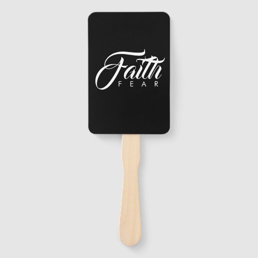 Glaube über Angst, Weiß und Schwarz Fächer (Vorderseite)