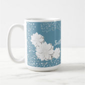 Glaube über Angst, weiße Blume Kaffeetasse (Links)