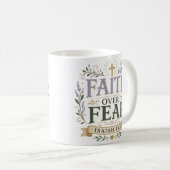 Glaube überwindet Angst Christliches Bibelzitat Kaffeetasse (VorderseiteRechts)