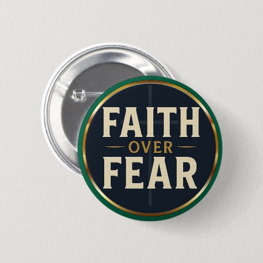 Glaube Überwindet Angst Furchtloses Christliches Z Button (Vorne & Hinten)