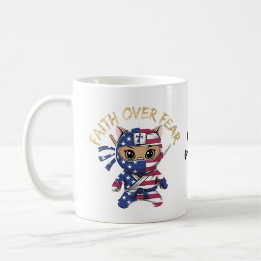 Glaube Überwindet Angst Inspirierendes Christliche Kaffeetasse (Links)
