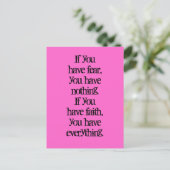 Glaube und Angst positives Denken Gesetz der Anzie Postkarte (Stehend Vorderseite)