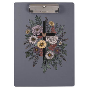 Glaube und Blumen Klemmbrett