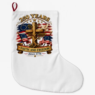 Glaube und Freiheit 250 Jahre Patriotisches Kreuz Großer Weihnachtsstrumpf