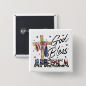 Glaube und Freiheit: Gott segne Amerika Button (Vorne & Hinten)