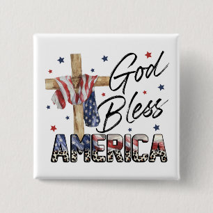 Glaube und Freiheit: Gott segne Amerika Button