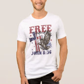 Glaube und Freiheit: John 8:36 Tri-Blend Shirt (Vorderseite)