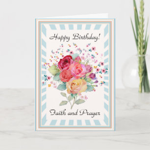 Glaube und Gebet mit Blume Happy Birthday Card Karte