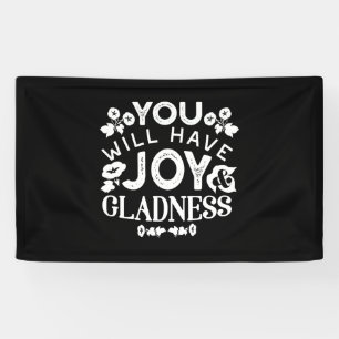 Glaube und Glück – Zitate über Freude und Fröhlich Banner