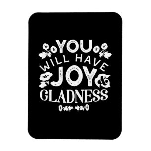 Glaube und Glück – Zitate über Freude und Fröhlich Magnet