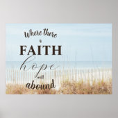 Glaube und Hoffnung Zitat Strand Inspiration Poster (Vorne)