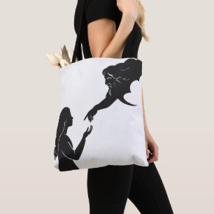 Glaube und Inspiration Minimalistische Frau, die s Tasche