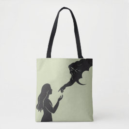 Glaube und Inspiration Minimalistische Frau Silhou Tasche