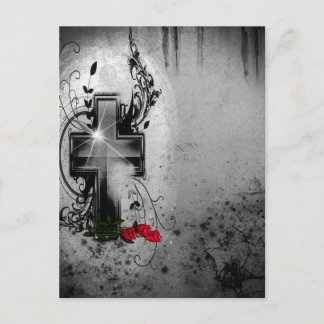 Glaube und Rose gotisch Postkarte