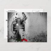 Glaube und Rose - gotische Hochzeitsankündigung Ankündigungspostkarte (Vorne/Hinten)