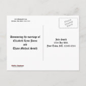 Glaube und Rose - gotische Hochzeitsankündigung Ankündigungspostkarte (Rückseite)