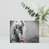 Glaube und Rose - gotische Hochzeitsankündigung Ankündigungspostkarte (Stehend Vorderseite)