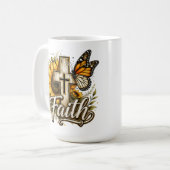 Glaube und Sonnenblumen Kaffeetasse (Vorderseite Links)