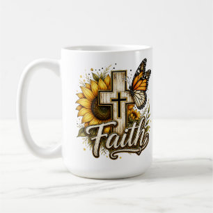 Glaube und Sonnenblumen Kaffeetasse
