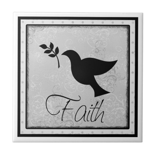 Glaube und Taube Fliese (Vorderseite)