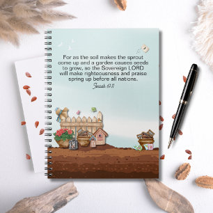 Glaube und Wachstum Jesaja 61:11 Gartenjournal Notizblock