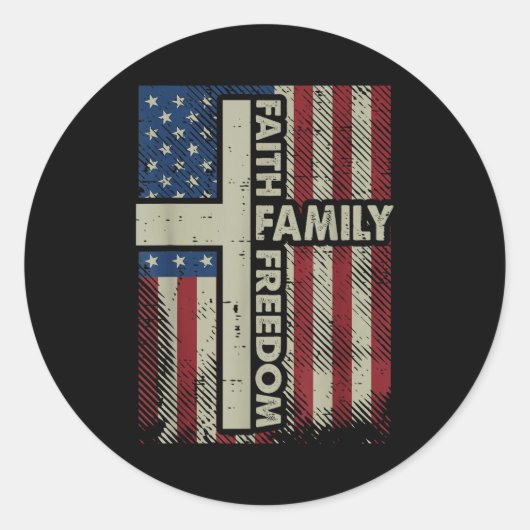 Glaube uns Flagge Christlich Religiös Gott Jesus M Runder Aufkleber (Vorderseite)