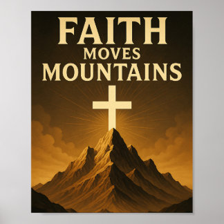 Glaube versetzt Berge Christlich Poster
