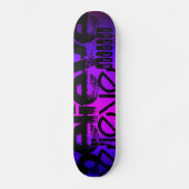 Glaube; Vibranly Blue und Magenta Skateboard (Vorderseite)
