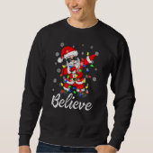 Glaube Weihnachten Dabbing Santa Claus Tree Lights Sweatshirt (Vorderseite)
