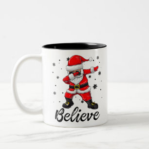 Glaube Weihnachten Dabbing Weihnachtsmann Kinder B Zweifarbige Tasse