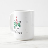 Glaube Weihnachten Einhorn Kaffeetasse (Vorderseite Links)